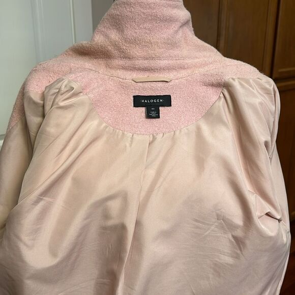 EDGY HALOGEN MOTO JACKET BOILED WOOL BLEND LINED POCKETS CLASSIC OVERSIZE FIT XS - Picture 12 of 17